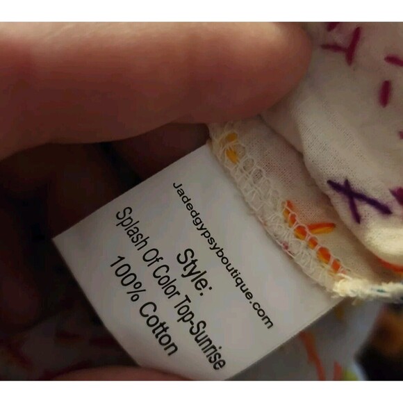 Jaded Gypsy Splash Of Color Embroidered Top - Sunshine - Picture 3 of 4